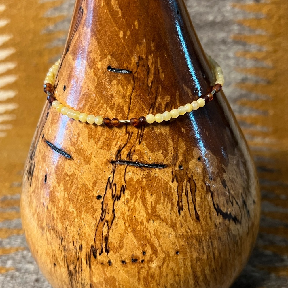 9 inch butter & honey amber anklet - Picture 3 of 8